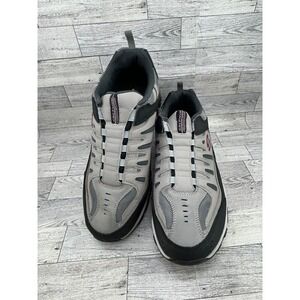 Skechers Athletics 51866EWW Men Sz 13 Gray Black Leather Walking Shoes Sneaker